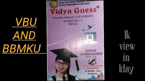 Vidya Guess of FYUGP Sem-1 ENTREPRENEURSHIP (उधमिता) IVS-1A of VBU 2022-26