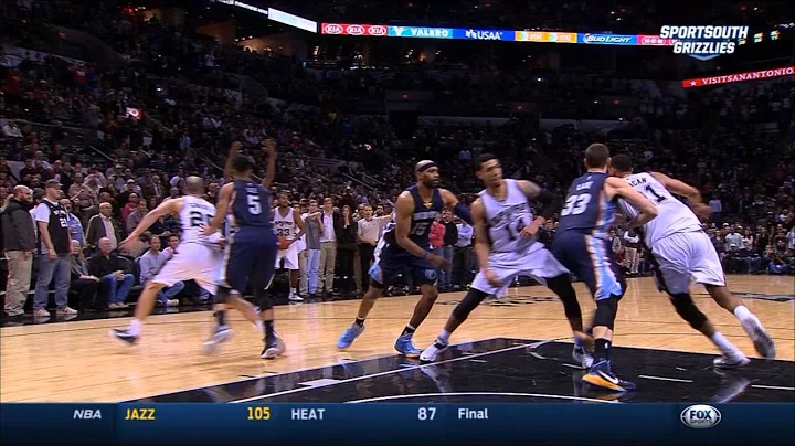 Tim Duncan sends it to 3OT against Memphis (12-17-14)