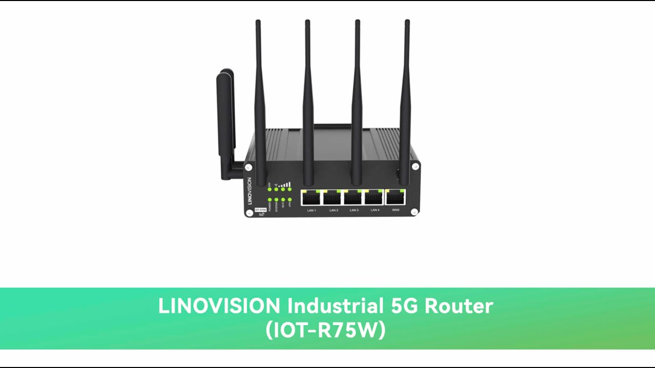 LINOVISION Routeur cellulaire industriel 5G avec deux cartes SIM 5G et  intégration RS232/485 IoT, routeur 5G LTE prend en charge Gigabit Ethernet