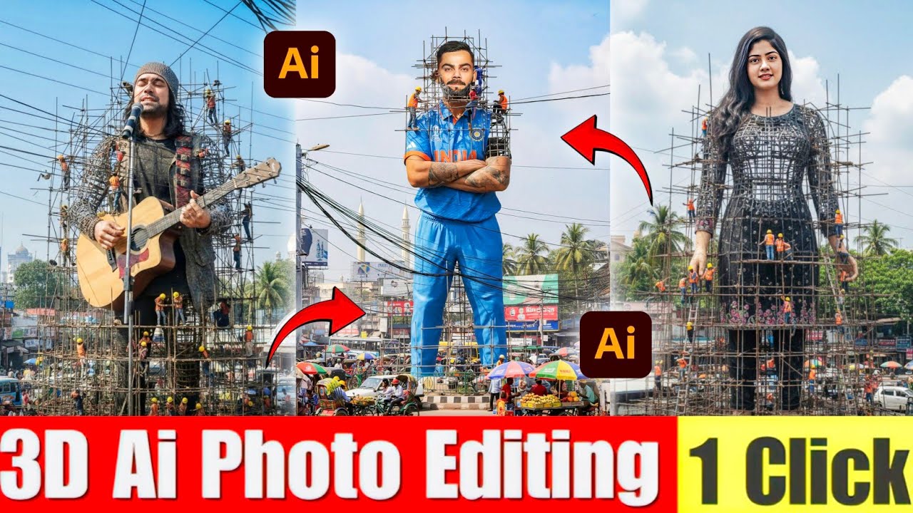 How to Make 3D Figure Action Trending Photo | Giant Hyper-Realistic Statue Editing | Google Gemini