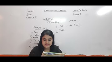 Metropolitan School April Week 3 Class 4 Science Lesson