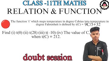 The function ‘t’ which maps temperature in degree Celsius into temperature indegr|| Worldeez Academy
