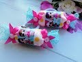 Бантики Конфетки из лент на резинке Канзаши МК / Candy from ribbons / Doces a partir de fitas