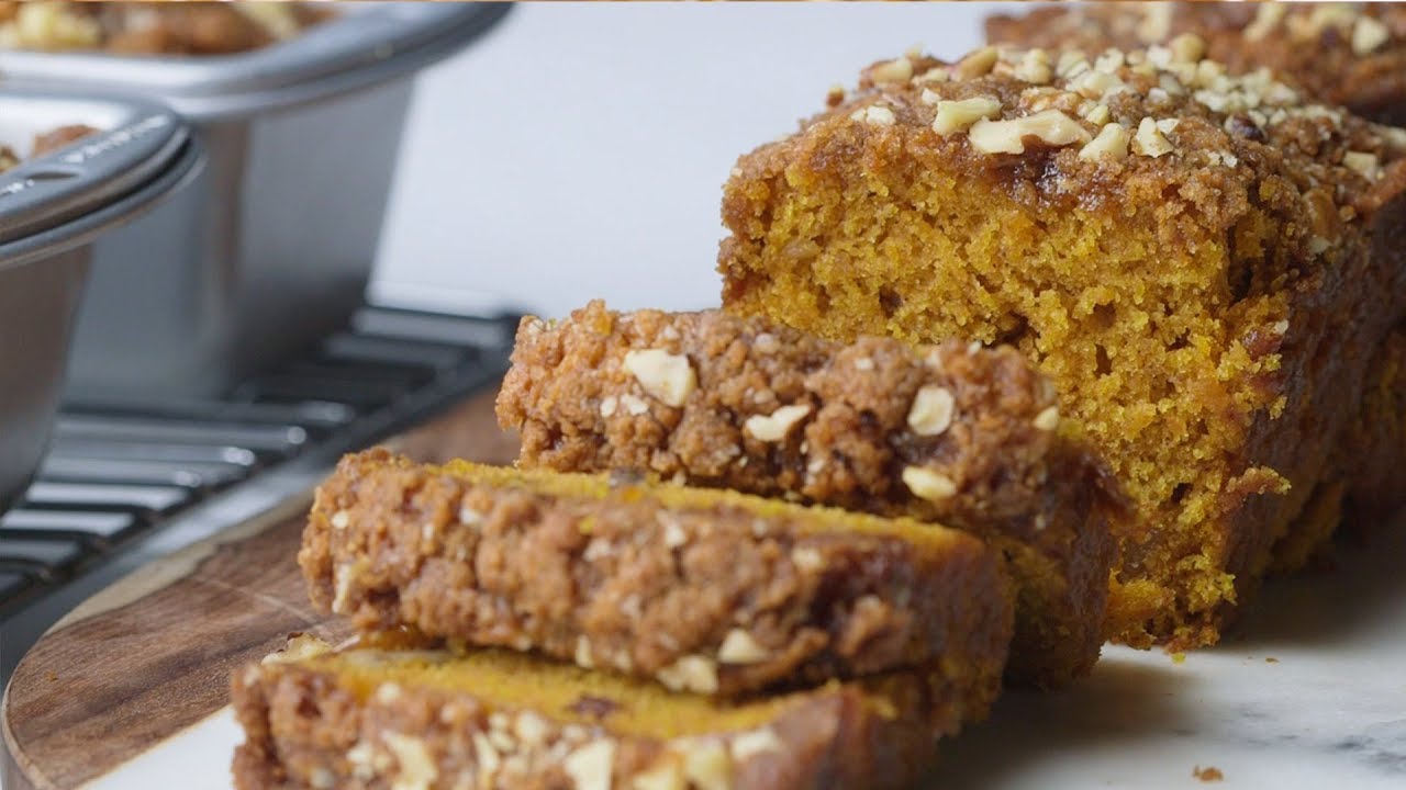 Pumpkin Bread with Gingerbread Topping YouTube