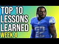 Top 10 Lessons Learned - Week 4 Fantasy Football