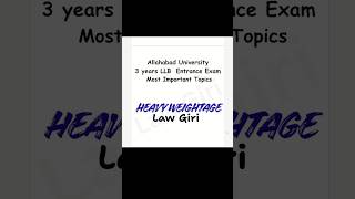 Allahabad University LLB entrance exam important topics|PGAT 3 years Law most expected questions