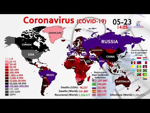 60 Million Coronavirus Cases + 1.4 Million Deaths Worldwide (Map Timelapse)