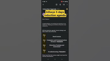 Infosys 5 days induction agenda😍#infocian#infosys