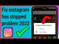 How to Fix Instagram has stopped problem 2022 | Instagram Keeps stopping problem