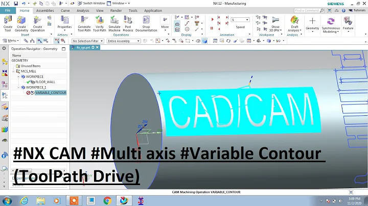 #NX CAM #Multi axis #Variable Contour (ToolPath Drive)