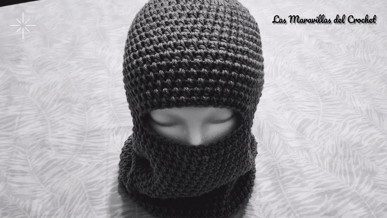 GORRO PASAMONTAÑAS TEJIDO A CROCHET(ganchillo)PASO A PASO -