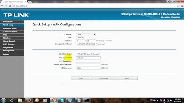 how to configure modem ADSL TP-link TD 8968