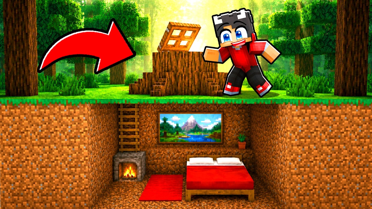 Jeg Bygger En Hemmelig Base Under Et Træ I Minecraft!