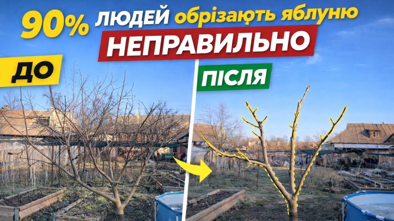 Обрізка яблуні (формуємо «чашу»)