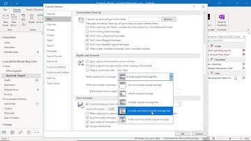 Customize Reply Message Setting - Outlook 2019 tutorial