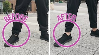 DIY Slimmed jogger pants ジョガーパンツをスリムに裾直し