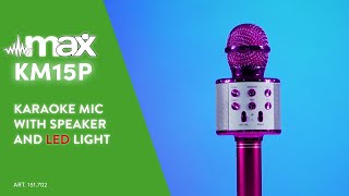 MAX KM15P Karaoke Mic with speaker and LED light BT/MP3 LED Pink - 130.147