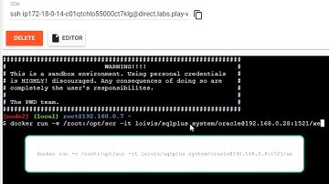 How to set-up an Oracle database on Play With Docker