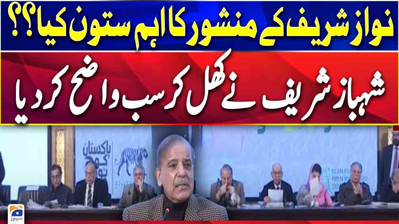 Shehbaz Sharif | Election Manifesto of PML-N - Nawaz Sharif | Geo News