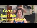 Corte Short Bob para rosto redondo. Corte curto ----- rosto redondo---- vídeo 360.