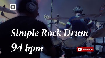 Simple Rock Drum Groove - 94 bpm - HQ