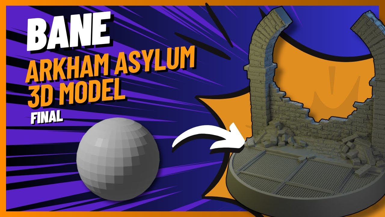 Making the base of Bane Arkham Asylum 3D SPEED MODELING (final part ...