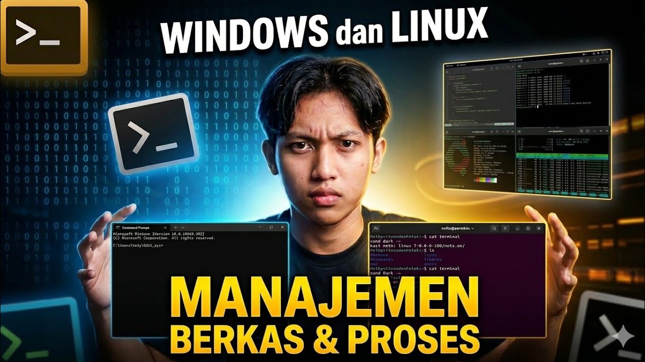 Manajemen Berkas dan Proses (Windows CMD dan Linux Terminal) - YouTube