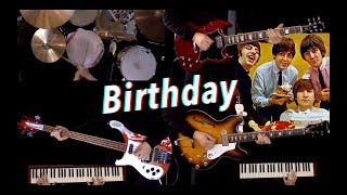 Birthday - Guitar, Bass, Drums and Piano Cover - Full Instrumental chords