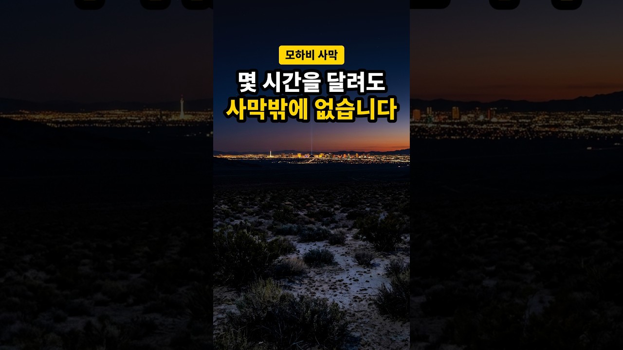 몇 시간 동안 사막뿐이었는데 갑자기 라스베가스가 나타납니다