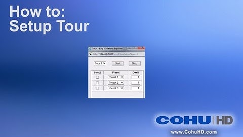 How to: Setup tour CohuHD