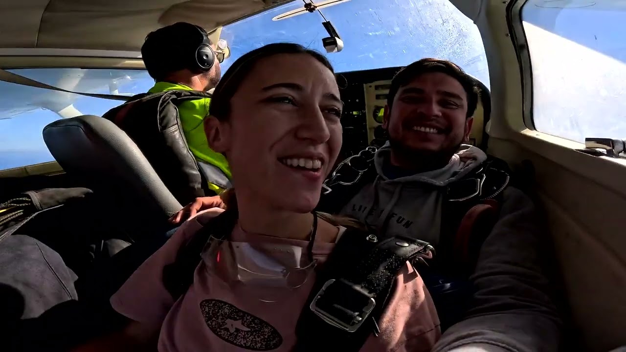 Belén's First Skydive! Tandem Jump from 10000 feet at iJump Gran Canaria