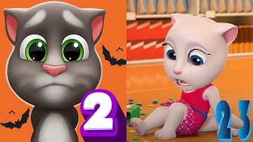 My Tom 2 vs My Talking Angela  23 - Two Screen - Android Gameplay Walkthrough Ep 25 #5