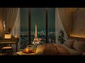 4K Cozy Bedroom in Paris with Relaxing Piano Jazz Music for Sleeping, Studying and Chilling
