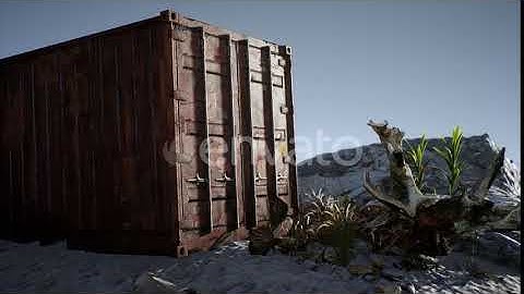 Abandoned Shipping Container in the Desert | Motion Graphics - Videohive template
