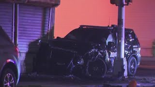 Bloomfield police cruisers crash in Newark during pursuit