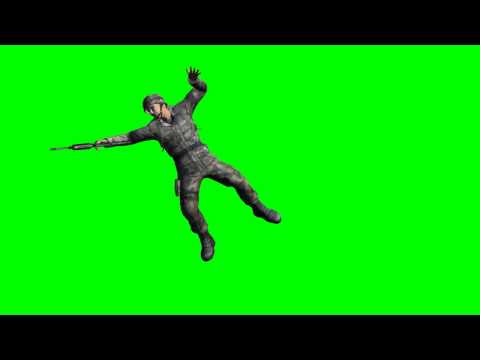 COD soldier is shot - different views - free green screen effects - free use