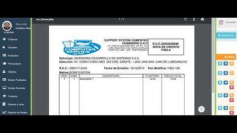 Facturacion electronica nota de credito ubl 2.1 php