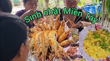 Sinh nhật Miền Tây Với Món Tôm Luộc Nước Dừa Lẩu Cá Hồi Thịt Bò Xào Ớt Chuông | NI NGUYỄN TV 