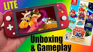 Super Mario 3D All-Stars Unboxing and Gameplay on Nintendo Switch LITE