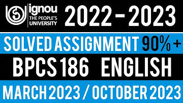 BPCS 186 SOLVED ASSIGNMENT 2022-23 | BPCS 186 SOLVED ASSIGNMENT 2022 23 IN ENGLISH | BPCS 186