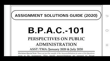 BPAC 101 Ignou Solved Assignment 2020-21