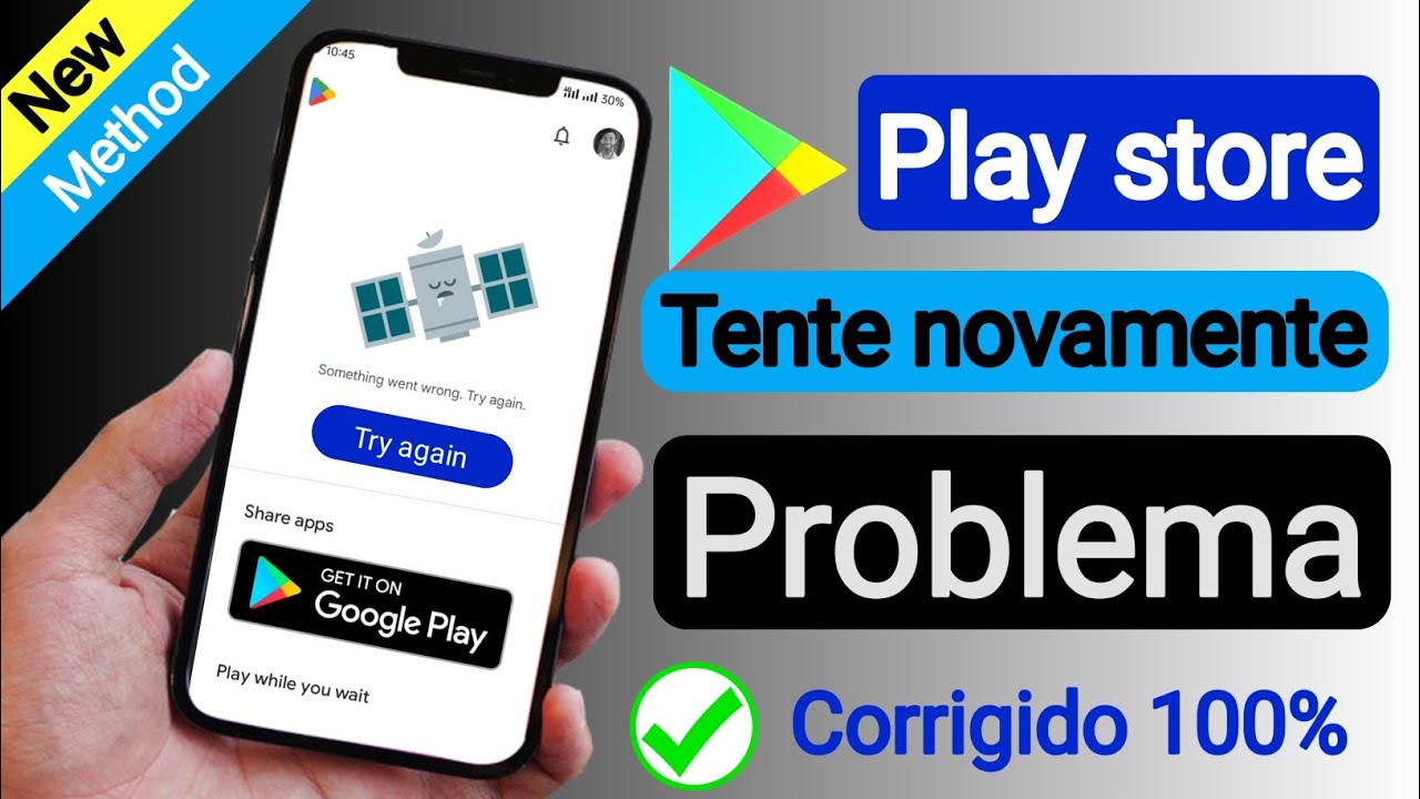 Como corrigir o problema da Google Play Store (tente novamente) | - YouTube