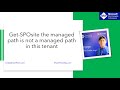Get SPOsite the managed path is not a managed path in this tenant