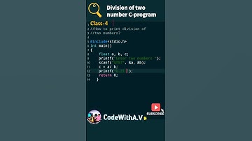 To display the Division of number C Language |#java #coding#youtube#languagelearning#clanguage#java