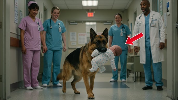 German Shepherd Storms Into Hospital Carrying a Baby — What He Did Next  Moved Everyone to Tears