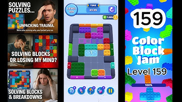 Color Block Jam Level 159 Solution – Sarcastic Puzzle Therapy Walkthrough #colorblockjam