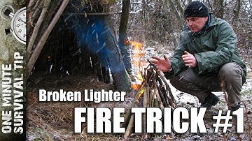 🔥Broken BIC Lighter? No Fuel? Start a Fire with JUST Sparks! (Emergency Survival Tip)