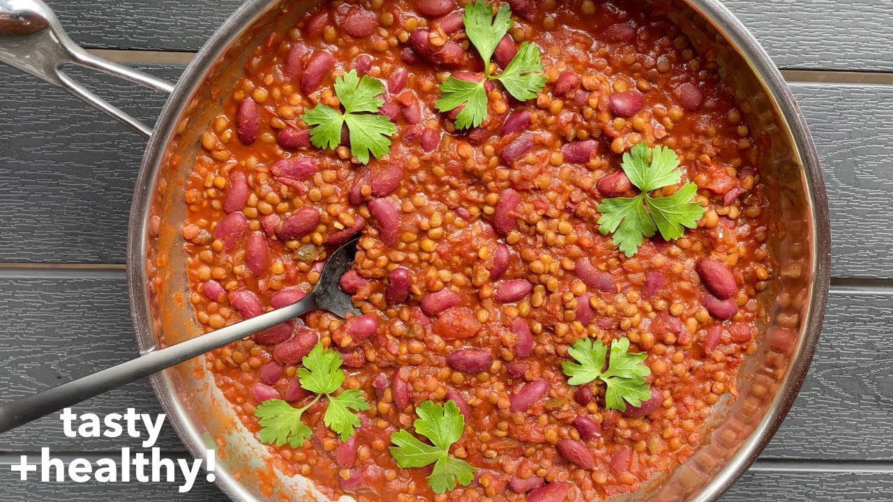 3-Ingredient 3-Minute CHILI 🤯 vegan recipes - YouTube