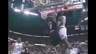 Finley`s SICK DUNK On Polynice (4/7/01)