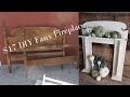 $17 DIY FAUX FIREPLACE MANTEL: Using an Old Headboard and Footboard found at a Thrift Store!